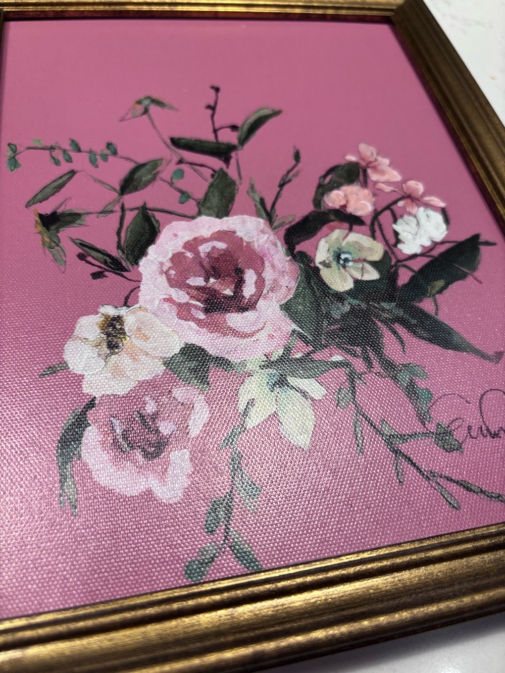 Framed Pink Floral Wall Art - Picture 2 of 7